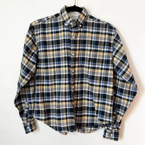 Cinch Miller Style Boys XL Plaid Button Down Shirt Western Cowboy Vintage Blue